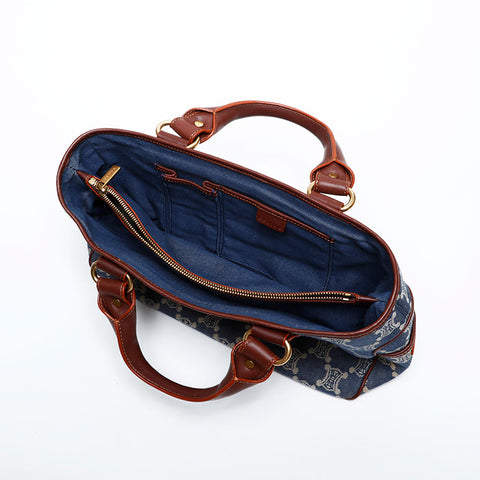 CELINE Denim Macadam Boogie Handbag Navy WS22158