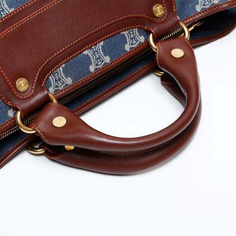 CELINE Denim Macadam Boogie Handbag Navy WS22158