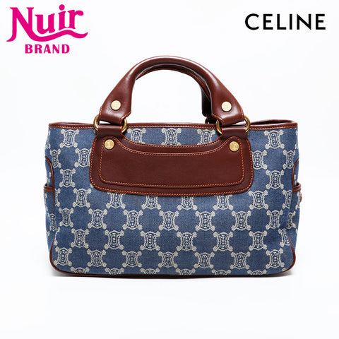 CELINE Denim Macadam Boogie Handbag Navy WS22158