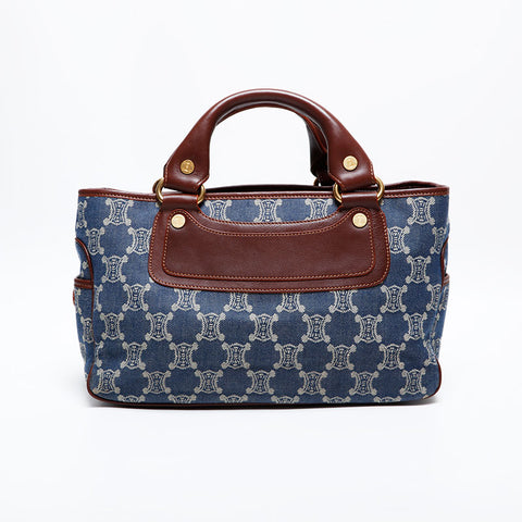 CELINE Denim Macadam Boogie Handbag Navy WS22158