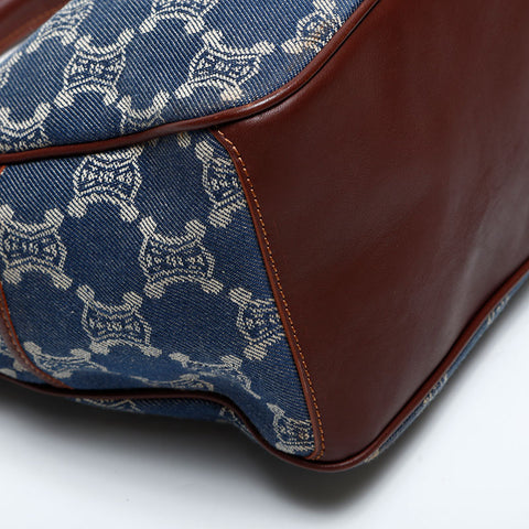 CELINE Denim Macadam Boogie Handbag Navy WS22158