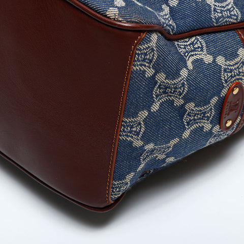 CELINE Denim Macadam Boogie Handbag Navy WS22158