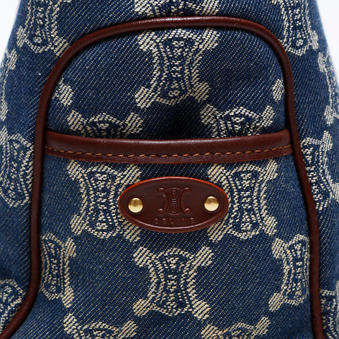 CELINE Denim Macadam Boogie Handbag Navy WS22158