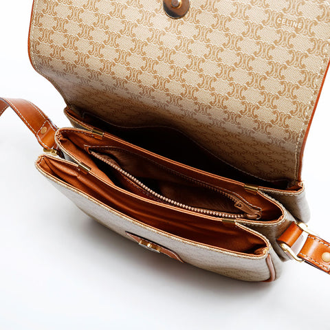 CELINE Macadam PVC Shoulder Bag beige WS22159