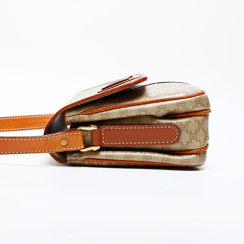 CELINE Macadam PVC Shoulder Bag beige WS22159