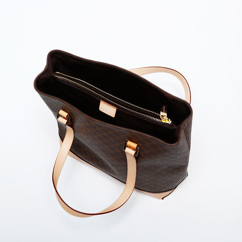 CELINE Macadam PVC Tote Bag Brown WS22160