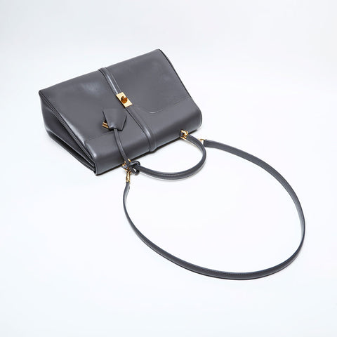 セリーヌ CELINE 2way レザー 16 セーズ ミディアム ハンドバッグ グレー WS22161