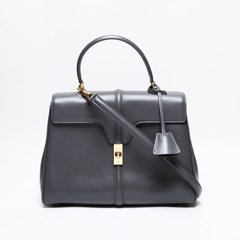セリーヌ CELINE 2way レザー 16 セーズ ミディアム ハンドバッグ グレー WS22161