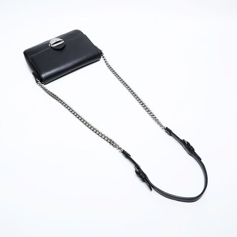 PRADA Leather Chain Shoulder Bag black WS22162