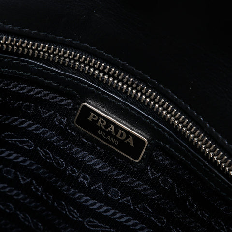 PRADA Leather Chain Shoulder Bag black WS22162