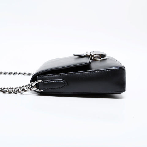 PRADA Leather Chain Shoulder Bag black WS22162