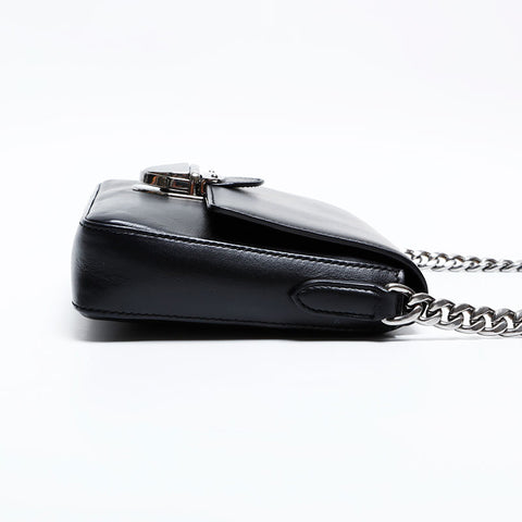 PRADA Leather Chain Shoulder Bag black WS22162
