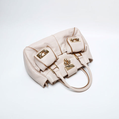 セリーヌ CELINE レザー ハンドバッグ ベージュ WS22163