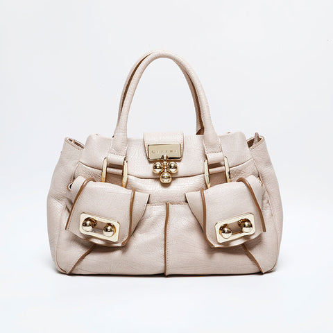 セリーヌ CELINE レザー ハンドバッグ ベージュ WS22163
