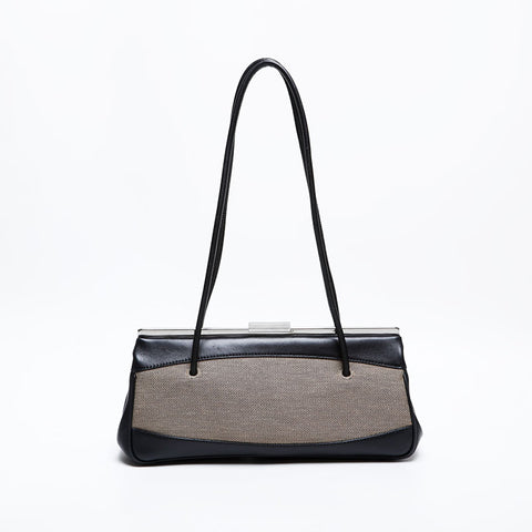 GUCCI Canvas leather Shoulder Bag black WS22165
