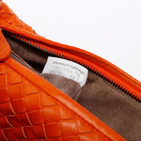 BOTTEGAVENETA INTRECCIATO Leather Hobo Handbag Orange WS22167