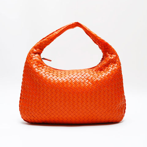 BOTTEGAVENETA INTRECCIATO Leather Hobo Handbag Orange WS22167