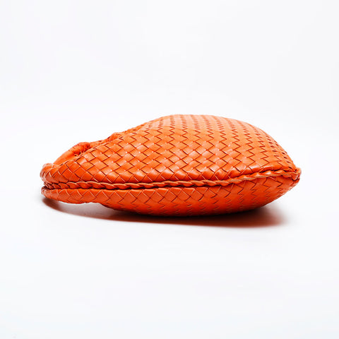 BOTTEGAVENETA INTRECCIATO Leather Hobo Handbag Orange WS22167