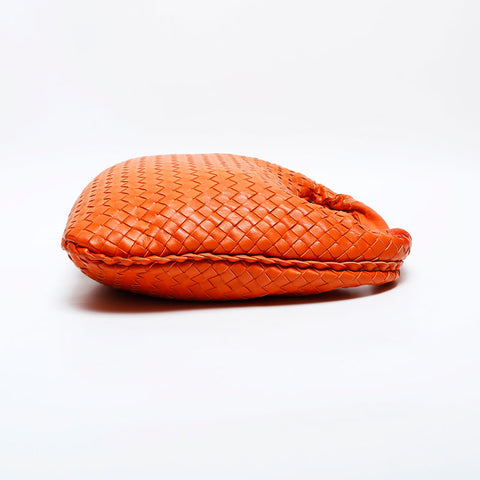 BOTTEGAVENETA INTRECCIATO Leather Hobo Handbag Orange WS22167