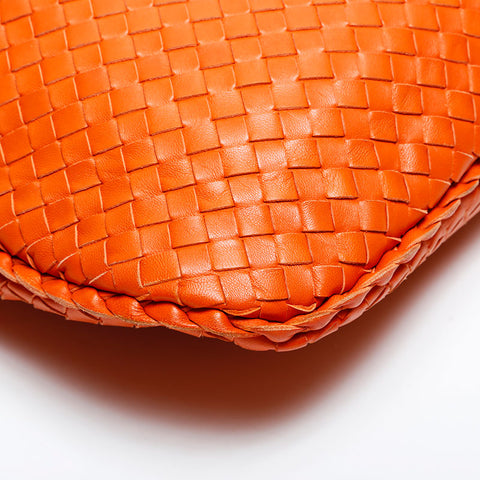 BOTTEGAVENETA INTRECCIATO Leather Hobo Handbag Orange WS22167