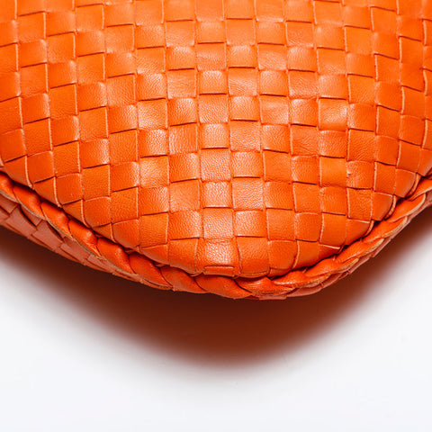 BOTTEGAVENETA INTRECCIATO Leather Hobo Handbag Orange WS22167