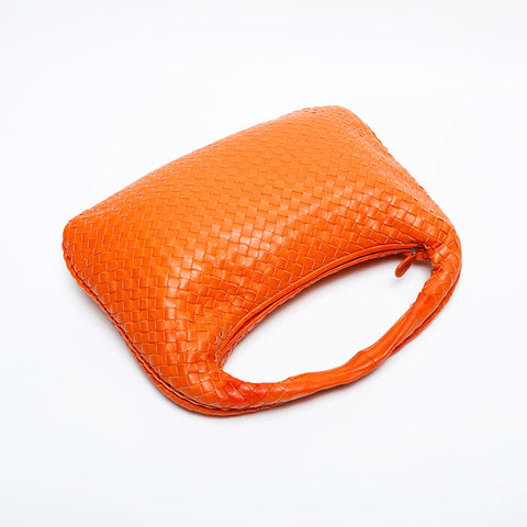 BOTTEGAVENETA INTRECCIATO Leather Hobo Handbag Orange WS22167