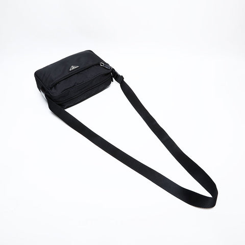 PRADA Nylon Triangle Logo Shoulder Bag black WS22168