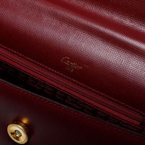 カルティエ CARTIER レザー ハンドバッグ ブラウン WS22169