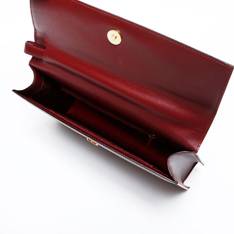 カルティエ CARTIER レザー ハンドバッグ ブラウン WS22169
