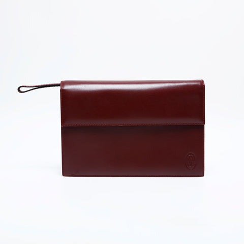 カルティエ CARTIER レザー ハンドバッグ ブラウン WS22169