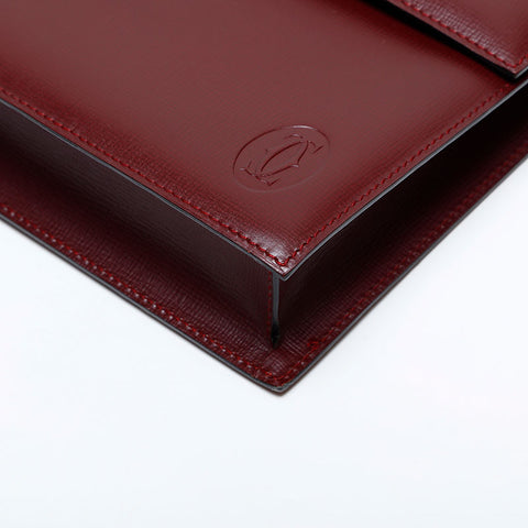 カルティエ CARTIER レザー ハンドバッグ ブラウン WS22169