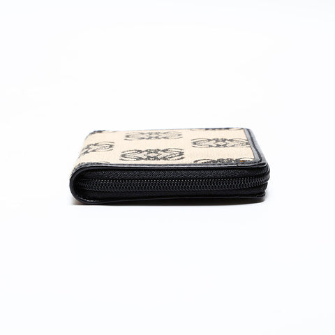 LOEWE Jacquard Canvas Anagram Card Case Compact Wallet Coin case Brown WS22173