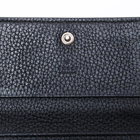 GUCCI Leather logo business card holder Card Case black WS22174