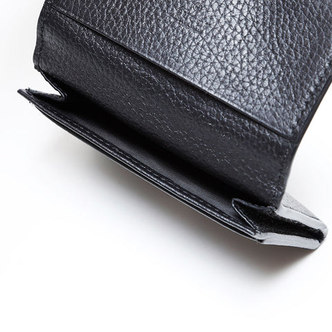 GUCCI Leather logo business card holder Card Case black WS22174