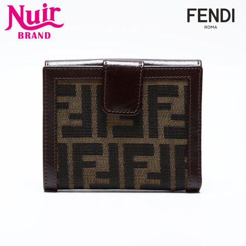 FENDI Zucca canvas Bifold Wallet Brown WS22175