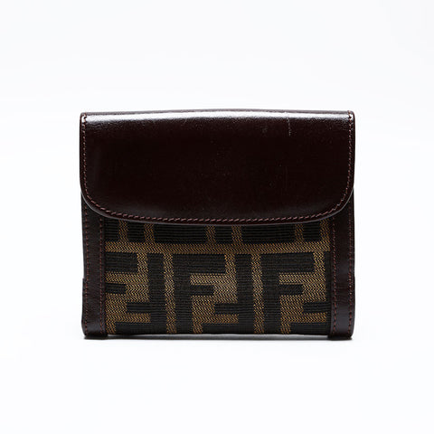 FENDI Zucca canvas Bifold Wallet Brown WS22175