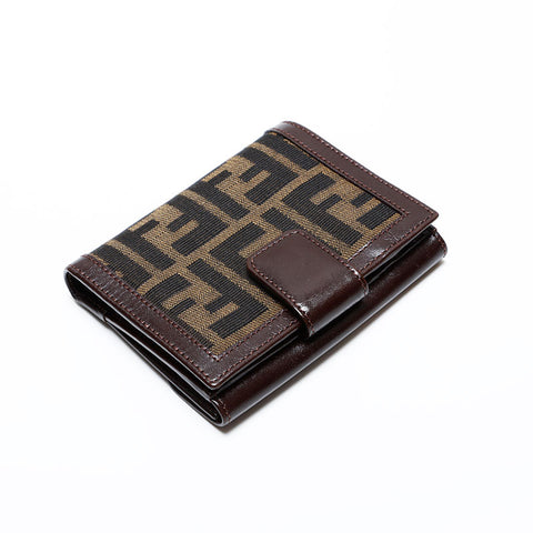 FENDI Zucca canvas Bifold Wallet Brown WS22175