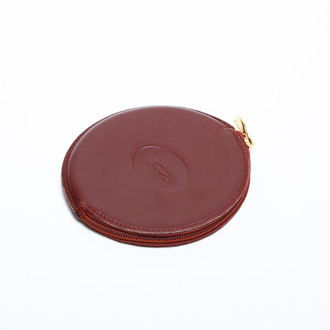 CARTIER Must Do Leather Coin case Red WS22176