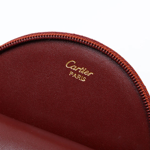 CARTIER Must Do Leather Coin case Red WS22176
