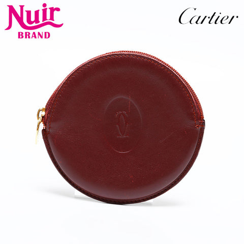 CARTIER Must Do Leather Coin case Red WS22176