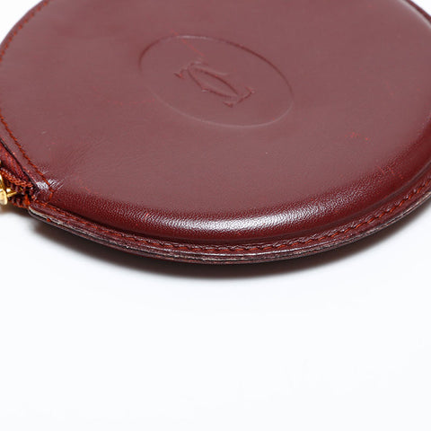 CARTIER Must Do Leather Coin case Red WS22176