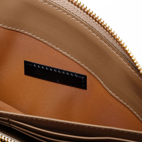 BURBERRY Check canvas x leather Purse beige WS22177