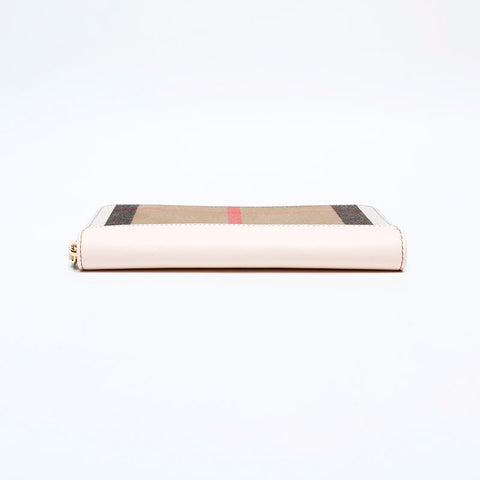 BURBERRY Check canvas x leather Purse beige WS22177