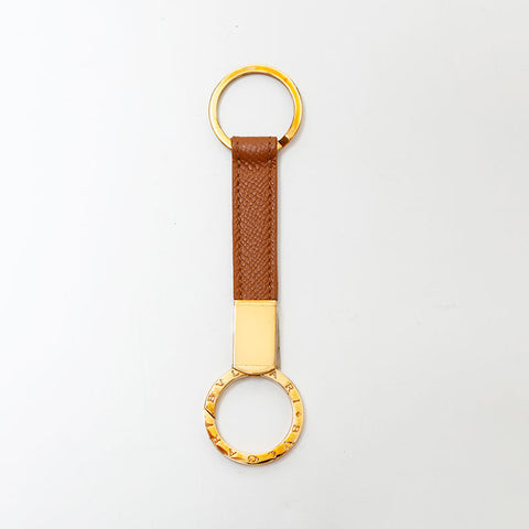 Bvlgari皮革钥匙圈键环棕色WS22179