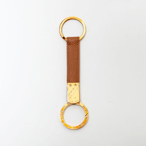 Bvlgari皮革钥匙圈键环棕色WS22179