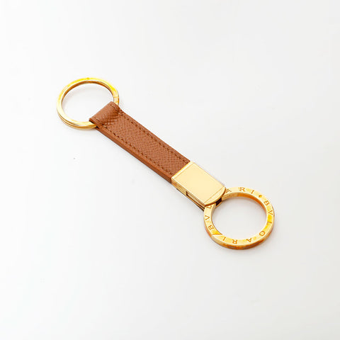 Bvlgari皮革钥匙圈键环棕色WS22179