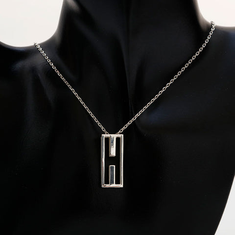 HERMES logo Necklace Silver WS22182