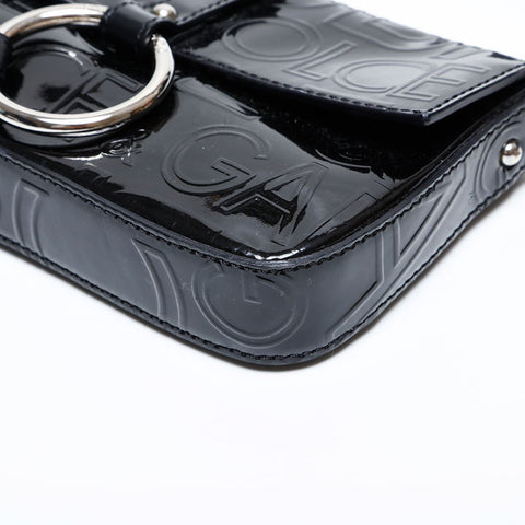 Dolce＆Gabbana漆皮徽标袋手提包黑色WS22183