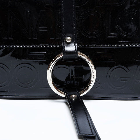 Dolce＆Gabbana漆皮徽标袋手提包黑色WS22183