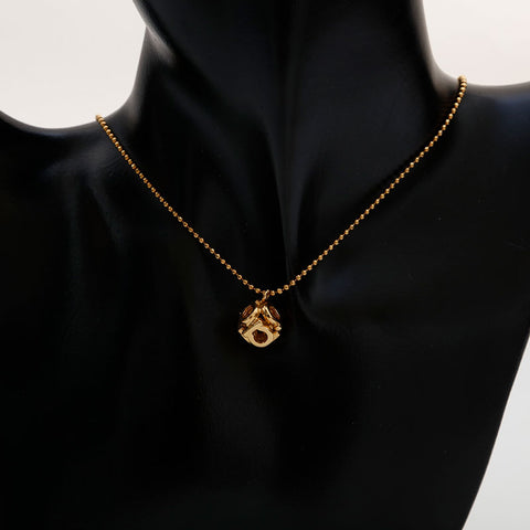 Salvatore Ferragamo Gancini Cube Necklace gold WS22184